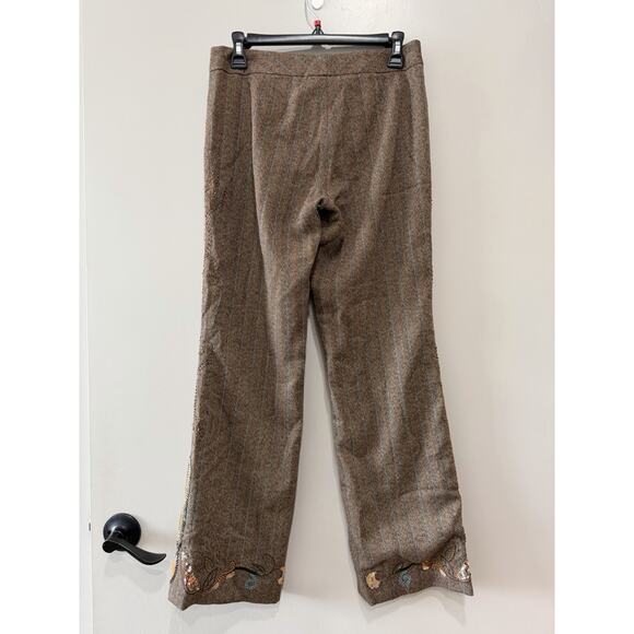 Y2K EXPRESS Herringbone Beaded embroidered sequin Dress Pants Boho Sz-Small - Picture 3 of 12